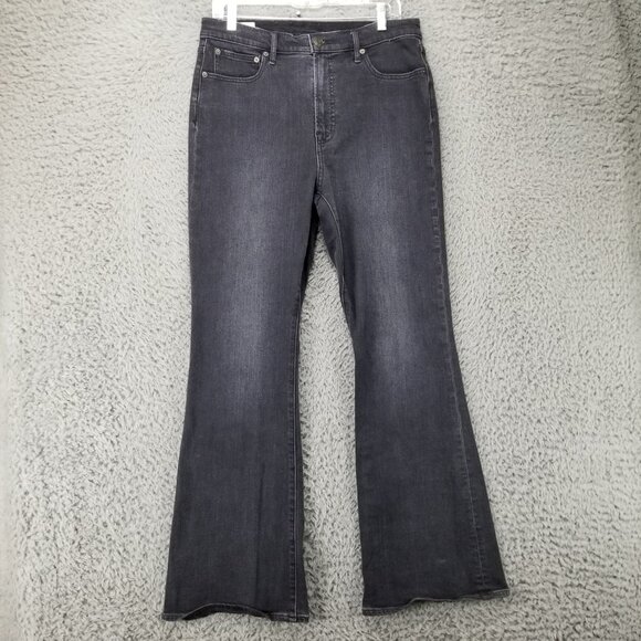 GAP Jeans Womens 31 Black Stretch Slimming High Rise Flare Leg - Picture 1 of 15